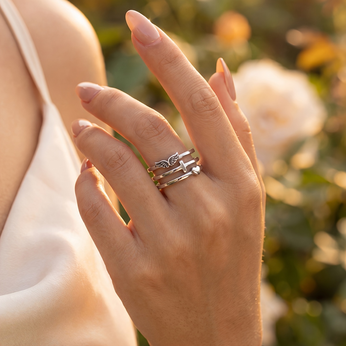 Winged Heart Vintage Ring, Thoughtful Gift