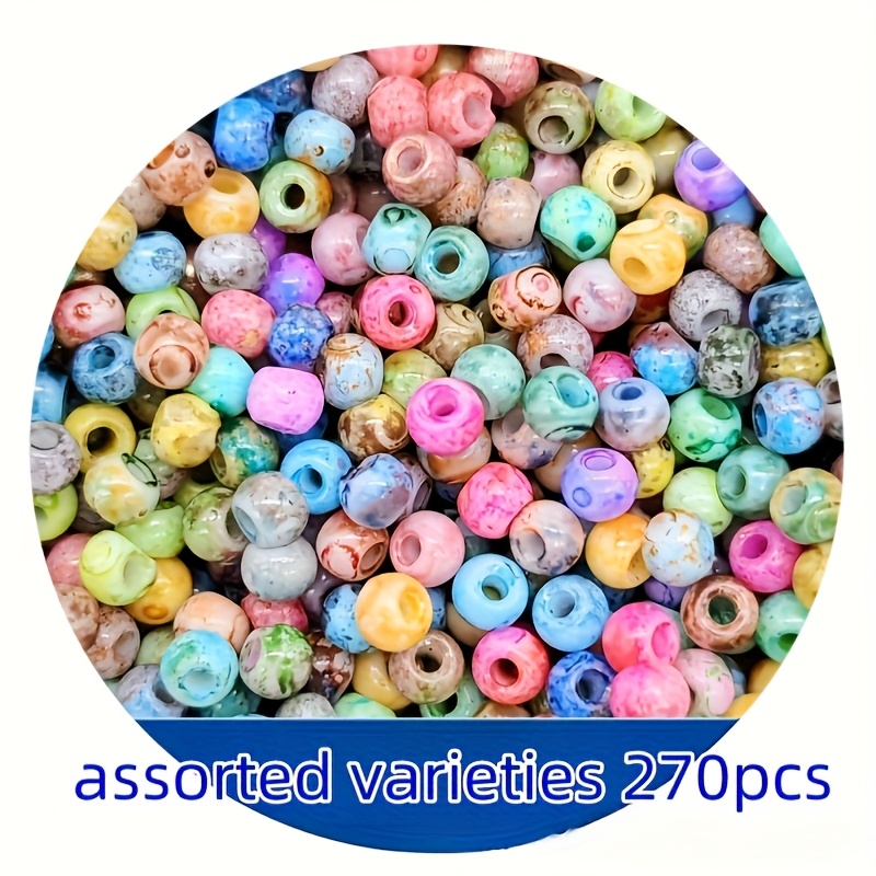 Image of 270pcs 4mm Random Mixed Colors Flower Glass Seed Beads, Very Suitable For Jewelry Craft, Bracelet, Necklace Making Bead Assortments