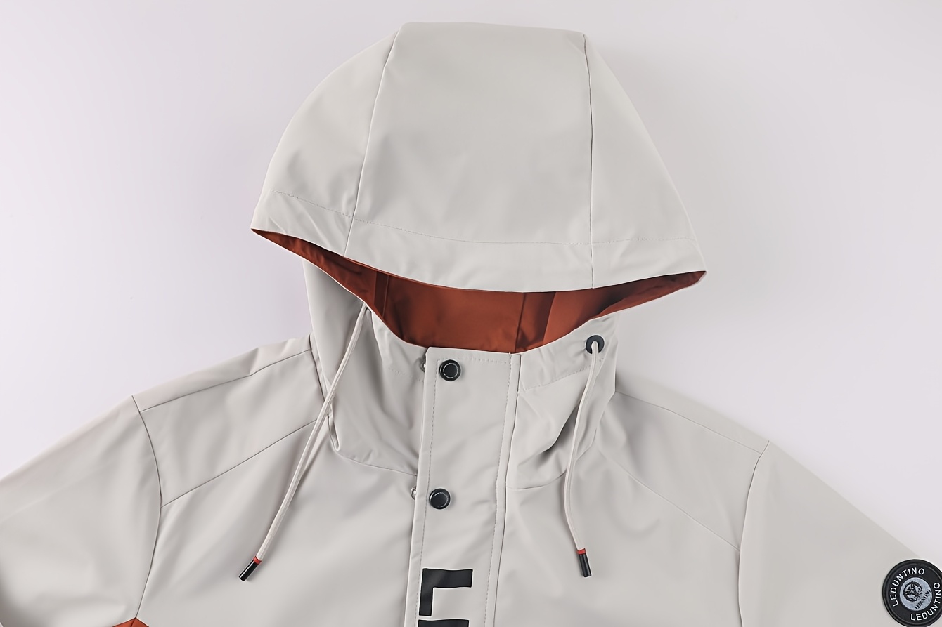 Chaqueta con capucha casual para hombre, diseño de moda al aire libre con múltiples bolsillos, contraste de colores, doble bolsillo - chaqueta ligera de cuadros para primavera y otoño, ropa moderna urbana, costura de alta calidad, tejido de poliéster, estilo callejero