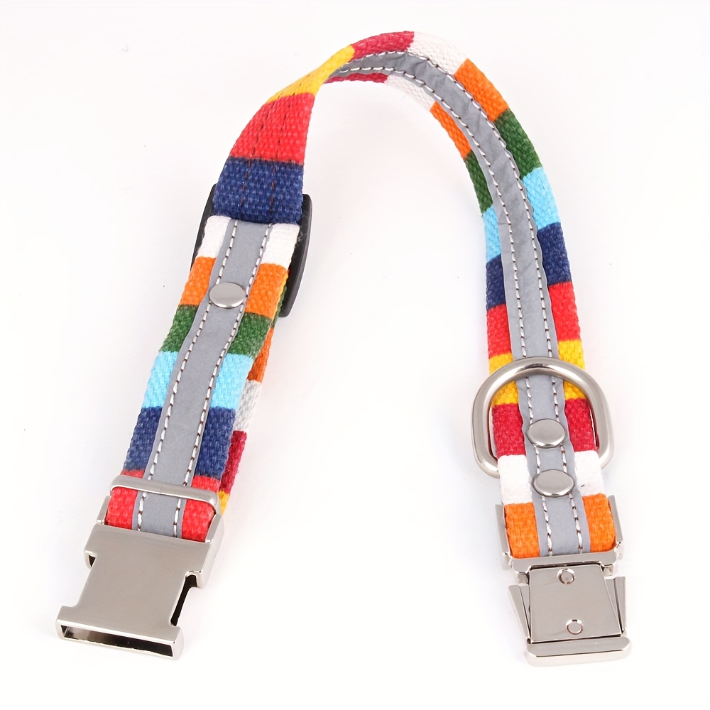 Colorful Adjustable Pet Collar with Heavy-Duty Buckle