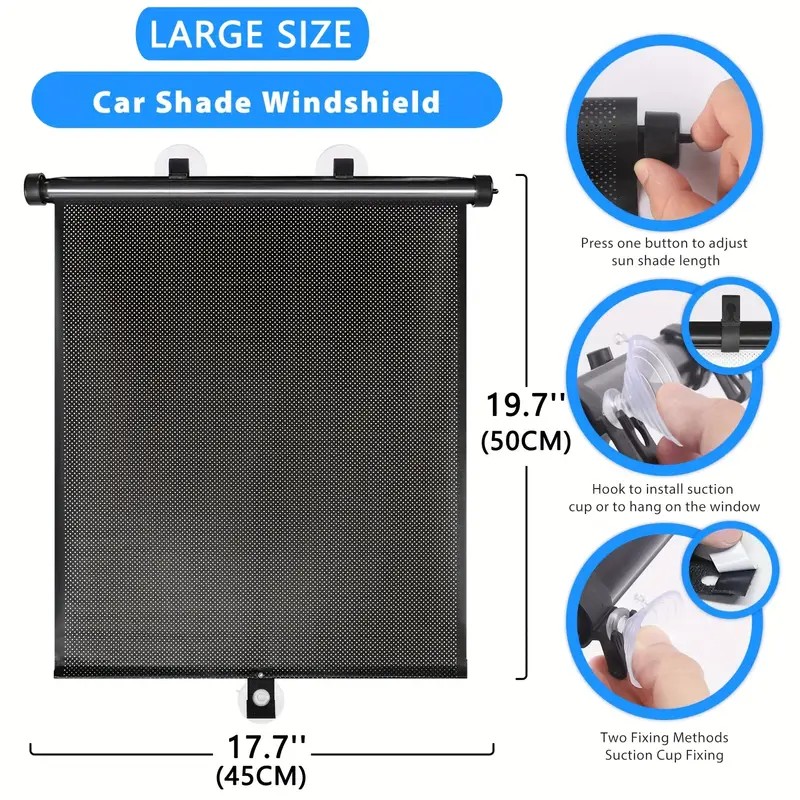 large car side window sun shade retractable car roller - Temu