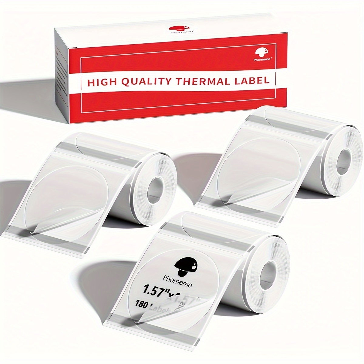 

Phomemom110//m220/m221/m120 Labels, 3 Rolls 40x40mm (1.57"x1.57") Multifunctional Adhesive , For Phomemo //m220/m221/m120 Printers. 180 Labels Per Roll