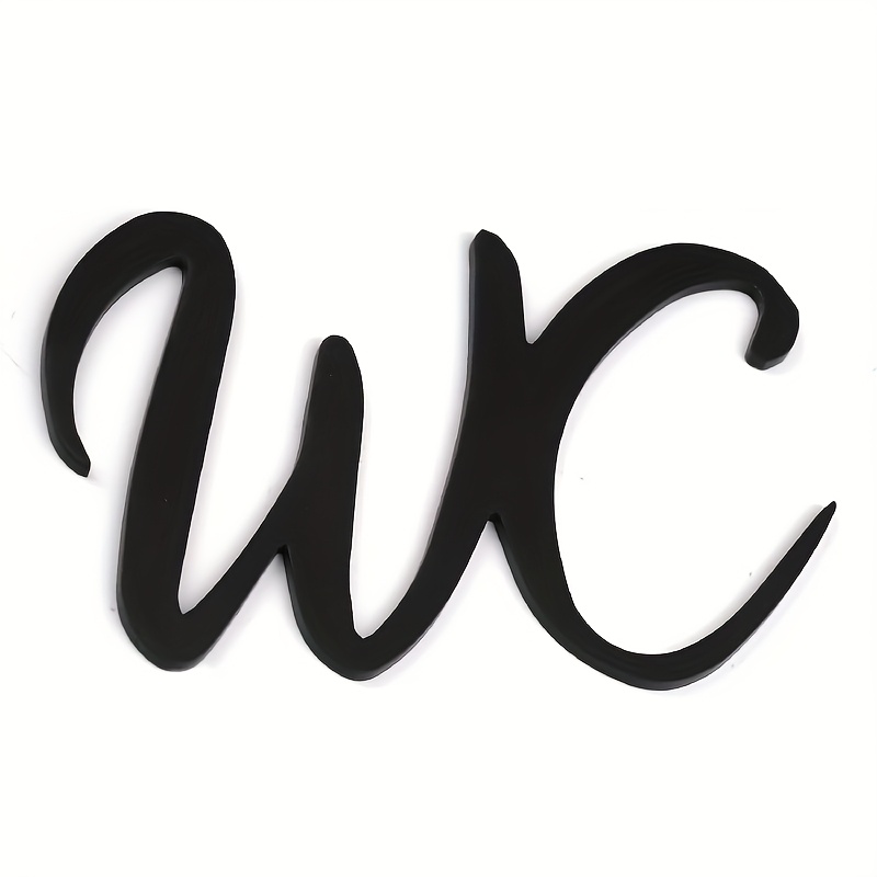Minimalist Style Restroom Sign, Decorative Sign For Guest Bathrooms, Wc Decor Sign, Door Decoration, Suitable For Places Such As Homes, Schools, And Offices (black)