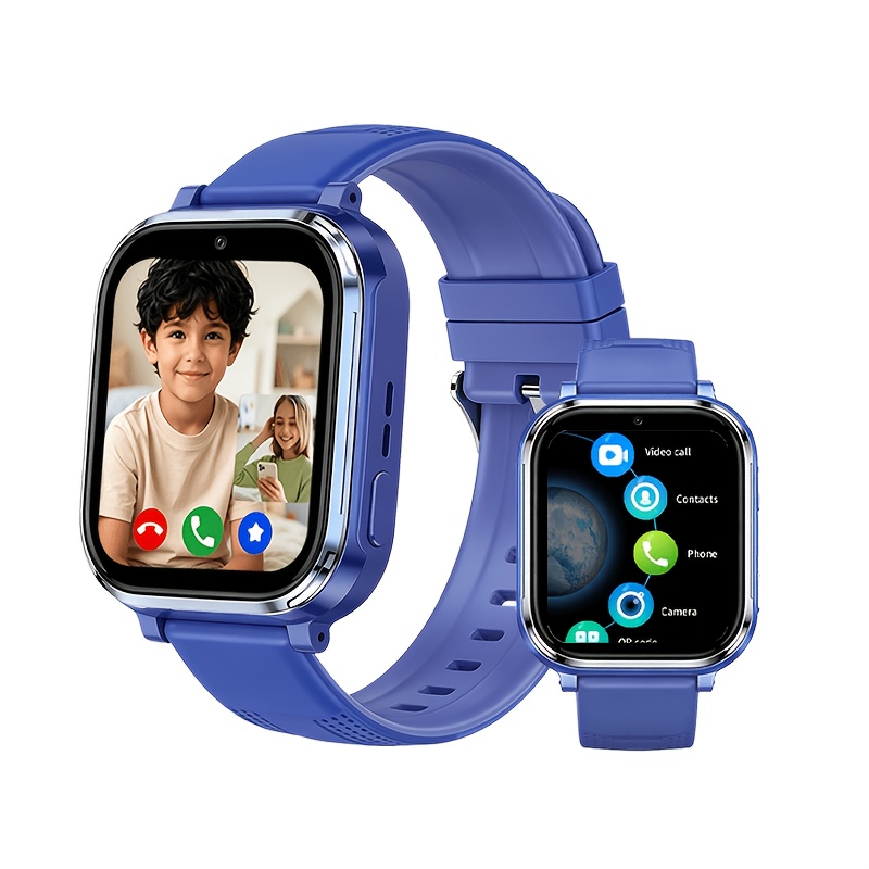 Smartwatch, 4G Student Smartwatch, Video- en spraakgesprekken en SOS noodoproep, GPS nauwkeurige positionering, ouderlijk toezicht app, wekker, rekenmachine, kalender, tiener smartwatch, geschikt voor jongens en meisjes van 4 jaar