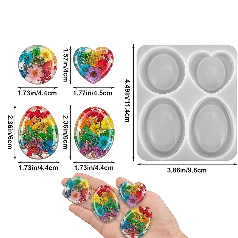 TEMU Molde de arcilla - Molde de silicona para piedra sensorial de de arcilla redonda, y de , para hacer espejo de resina epoxi de cristal y piedra