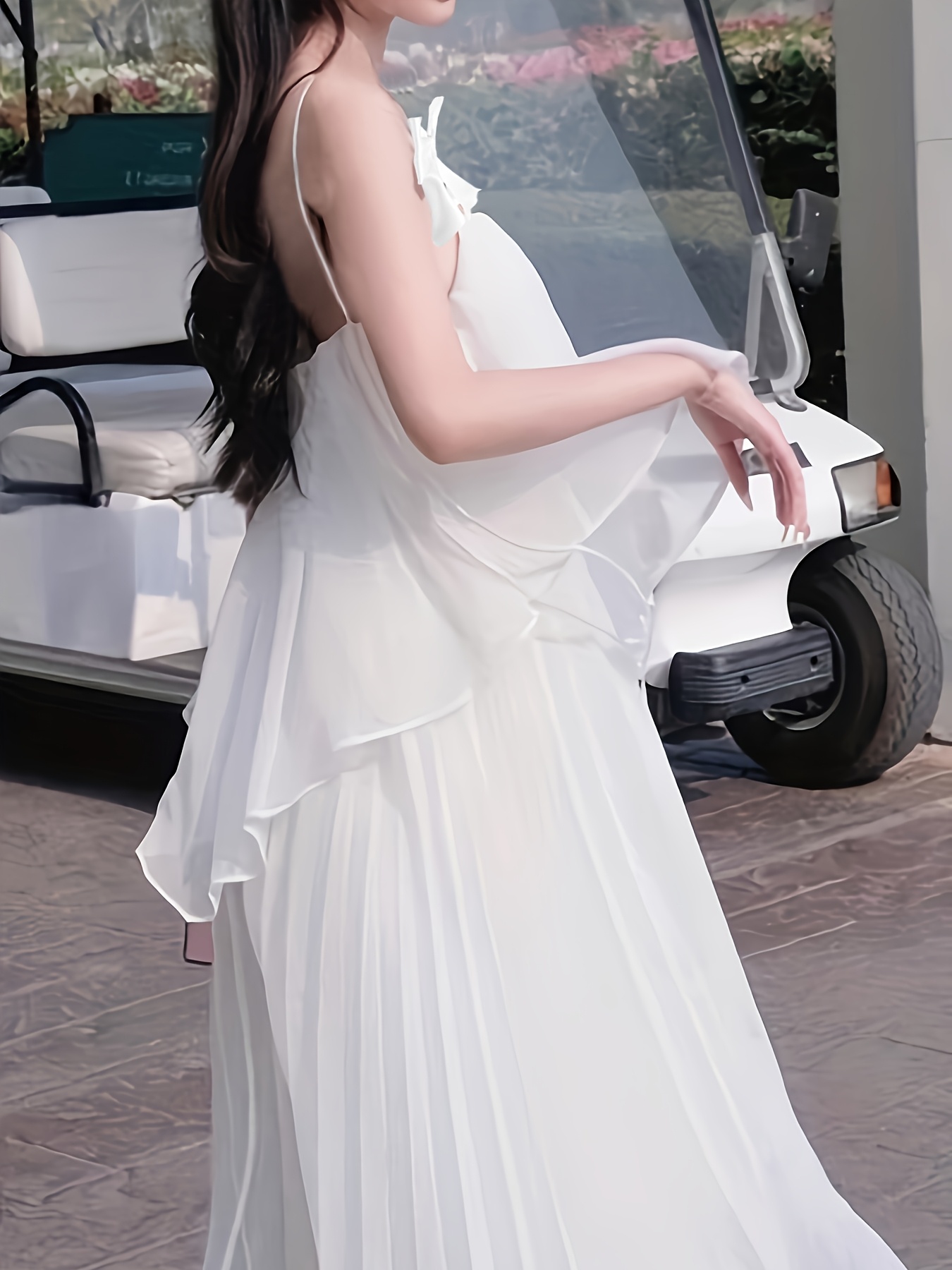 white christmas dresses White Sleeveless Chiffon Dress 1919 – Xiaolizi main image 0
