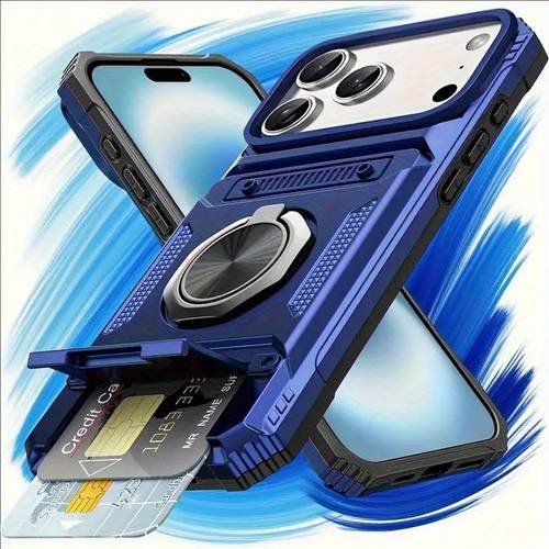 phone case suitable for iphone 17 16 15 14 13 12 11 pro 7 8 it in a shock resistant heavy duty hard case with metal holder and hidden slot