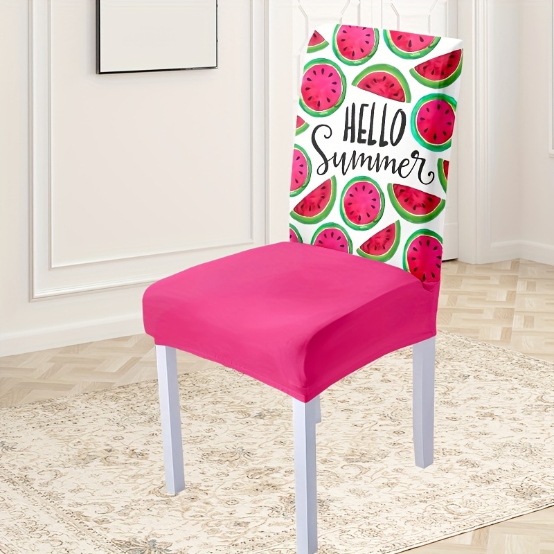 

4/6pcs Watermelon Pattern Chair Slipcovers, Stretch Dining Chair Cover, Furniture Protective Cover, For Dining Room Living Room Office Home Decor