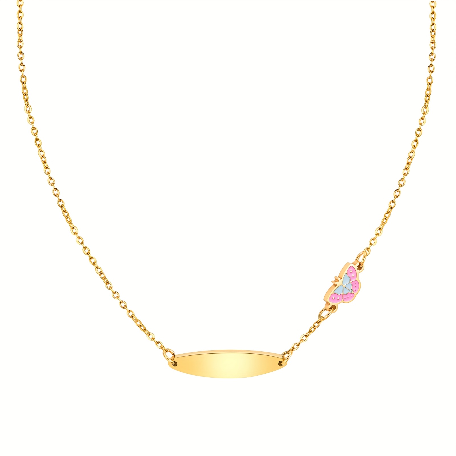 Image of 1 Cute Stainless Steel Necklace For S, Colorful Personalized Custom Gift For Boys And Girls, Ideal For Casual Attire Or Holiday Gifting