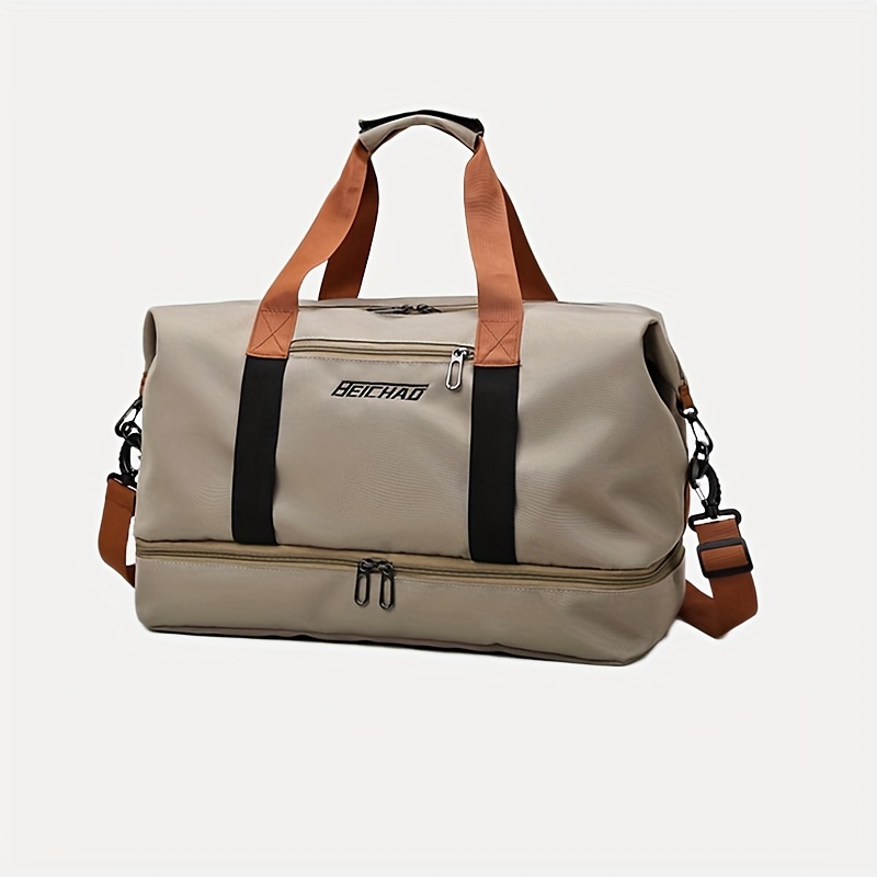 TEMU Weekender Bags For Women With Shoe Compartment, Carry On Overnight Bag With Toiletry Bag, Gym Duffel Bag With Wet Pocket