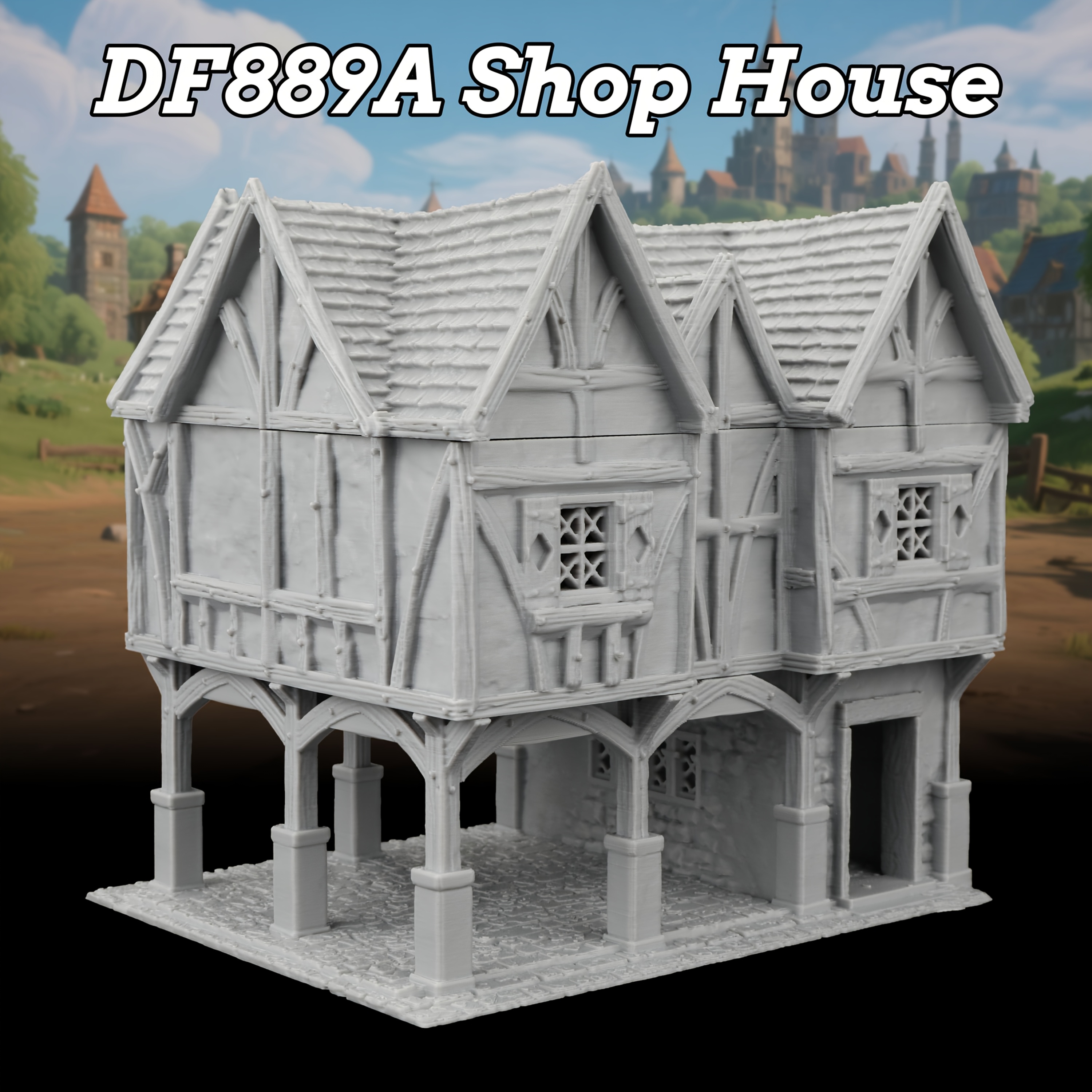 Medieval RPG Terrain, Miniature Shop House Diorama Kit