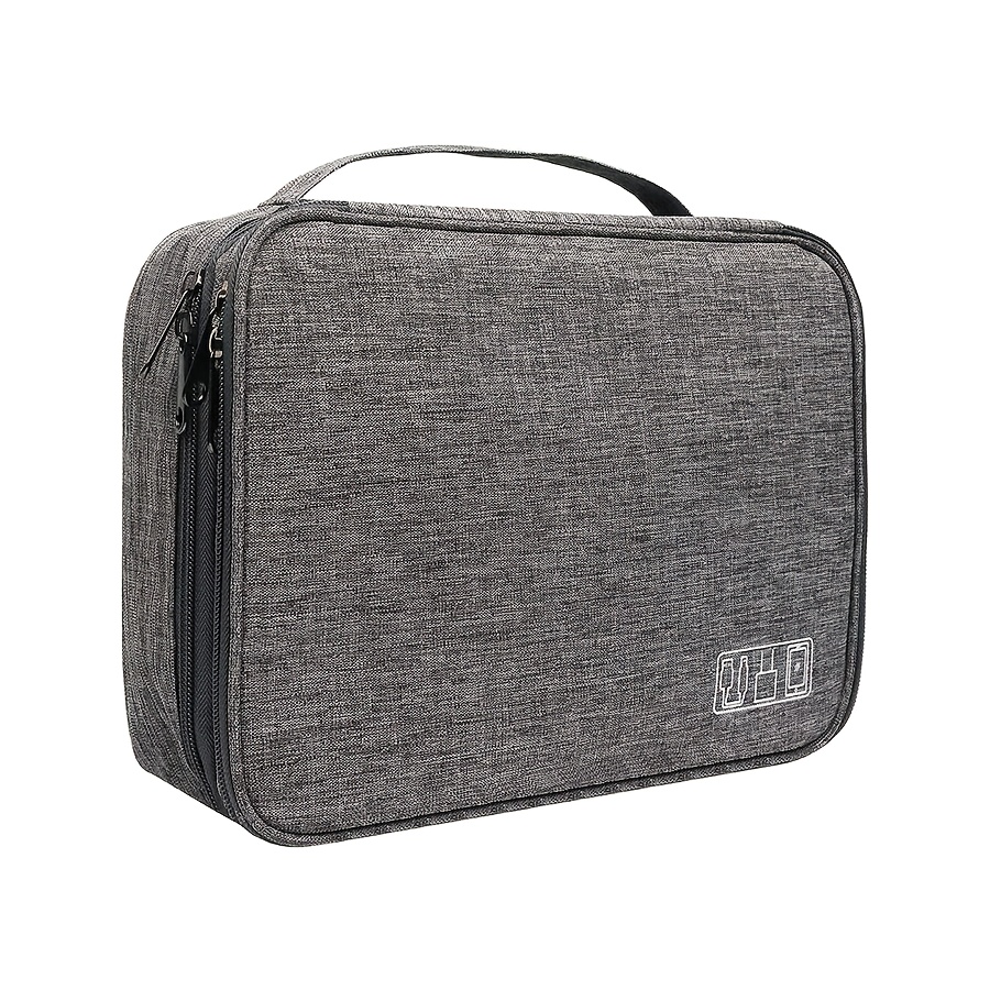 TEMU Travel Tablet Storage Bag 3-layer Large Capacity Laptop Bag, Polyester Laptop Briefcase With Adjustable Compartments, Suitable For Commuting,