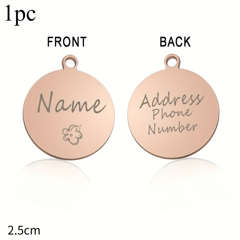 TEMU Personalized Dog Tag Sparkling Pet Collar Pendant Cat Label Nameplate Accessory