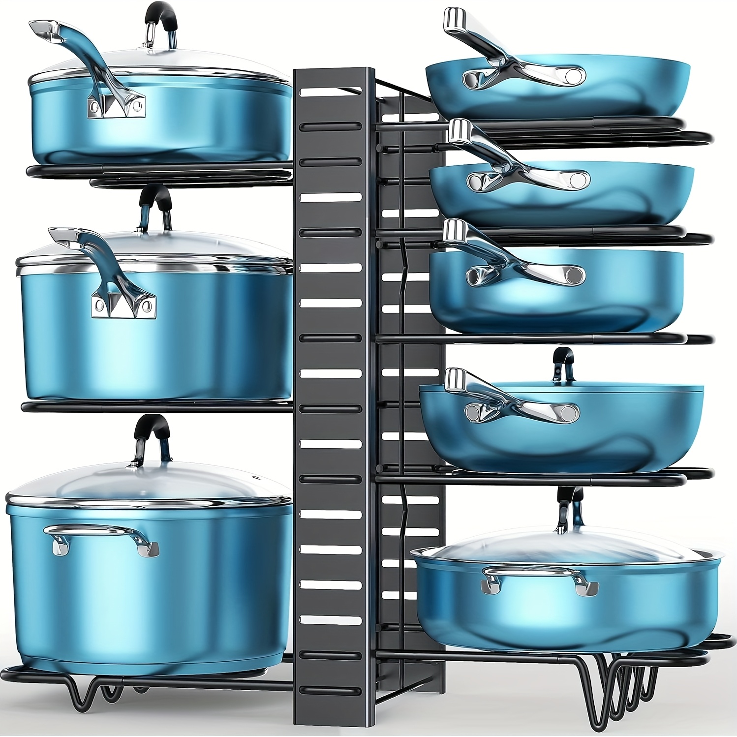 

A Sturdy And -tier Heavy-duty Pot Rack Organization Rack For - Metal, Tray Storage Rack, Rust-resistant, Space-saving Pot And Cabinet Holder For Pots, Pots And For Restaurant Use