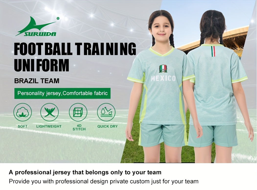 1set soccer kits girls short sleeve practice outfits Temu