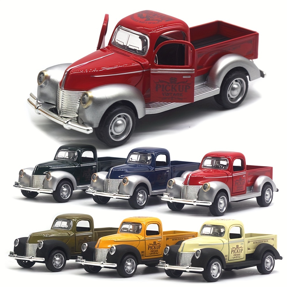 

1:32 Alloy Vintage Pickup Truck Car Model Toy - Pull-back Action, Collectors And Desktop Decoration