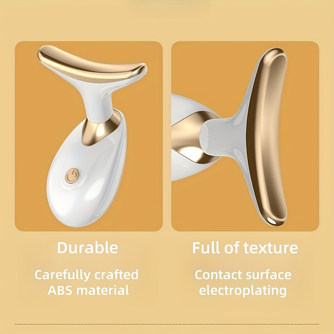 1 pack neck face massager for women girls     adjustable portable handheld   golden accents ideal gift for self care relaxation beauty tool sleek beauty tool durable construction Product details 4