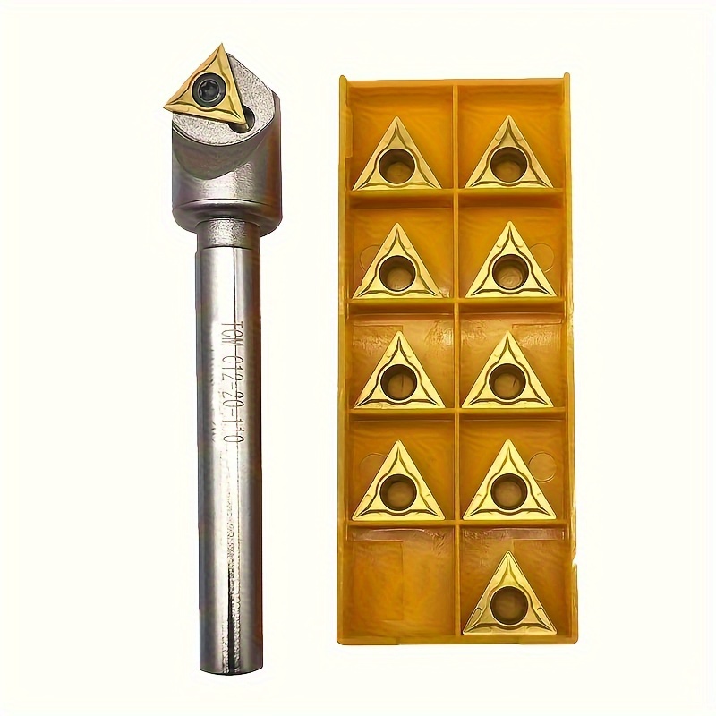 

1.27cm Shank Chamfer Tool Drill Turning Tool Bracket Boring Rod 10 Tcmt32.51(tcmt16t304) Steel Replacement Carbide Turning Insert Cutting Tool With Indexable Inserts