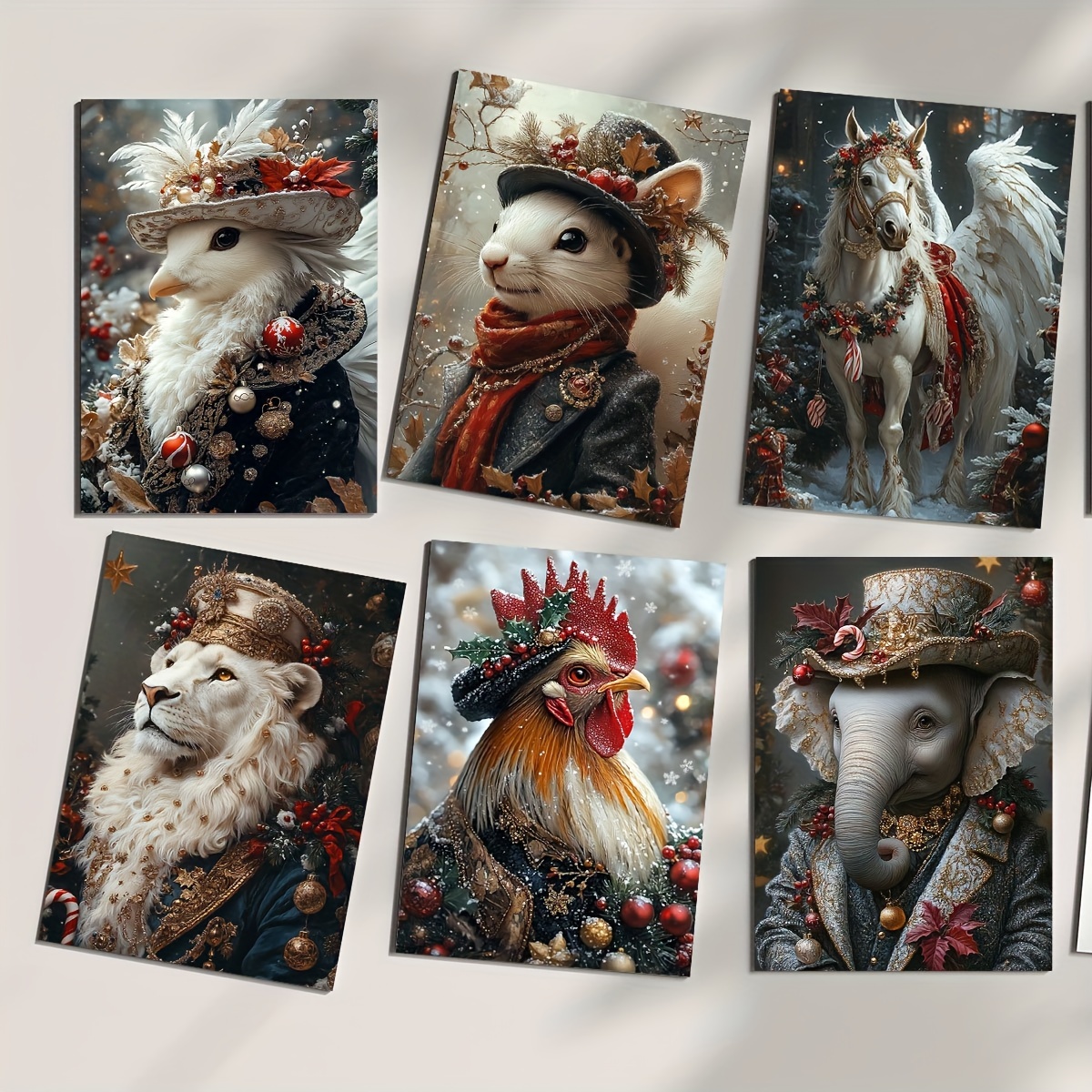 

6pcs Christmas Greeting Set Envelopes - , For Wishes &