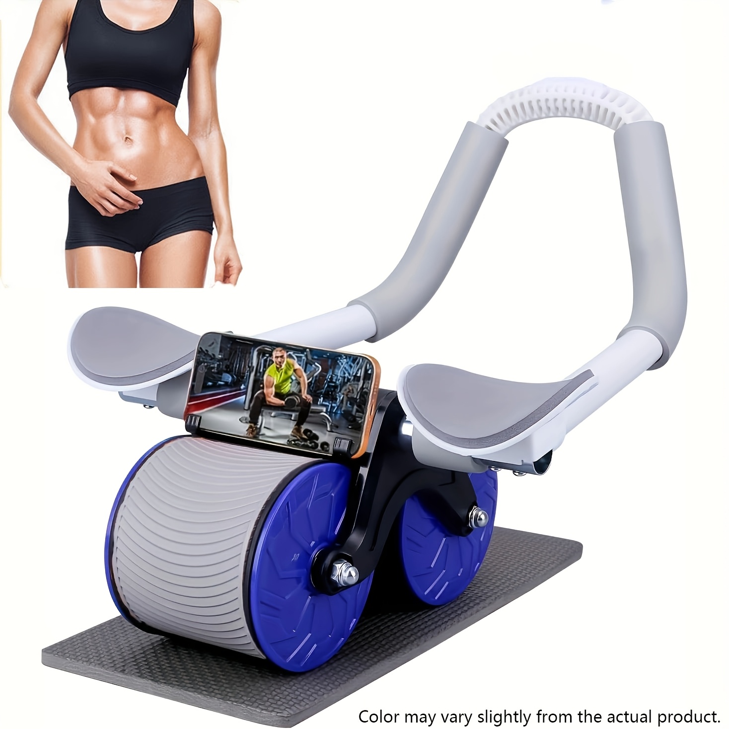 1pc Automatic Rebound Abdominal Roller, With Elbow Pads, Suitable For Training, Muscle Building, Fitness Training