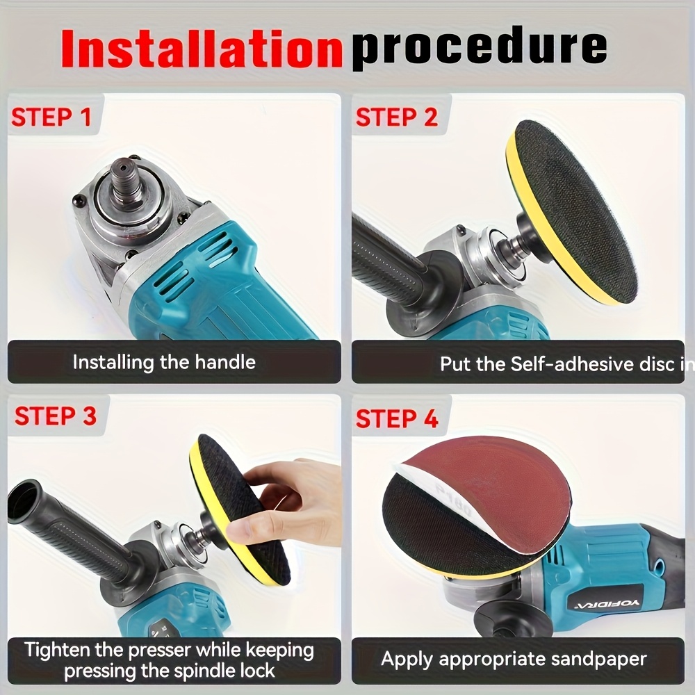 2000W Borstelloze Elektrische Haakse Slijper, 125mm Metalen Hout Slijpen en Polijsten Elektrisch Gereedschap Set, Geschikt voor Meubeldecoratie, Industriële Tuinscène, Verjaardagscadeau voor Echtgenoot, Compatibel met YOFIDRA Batterij, Slijper Elektrisch Gereedschap