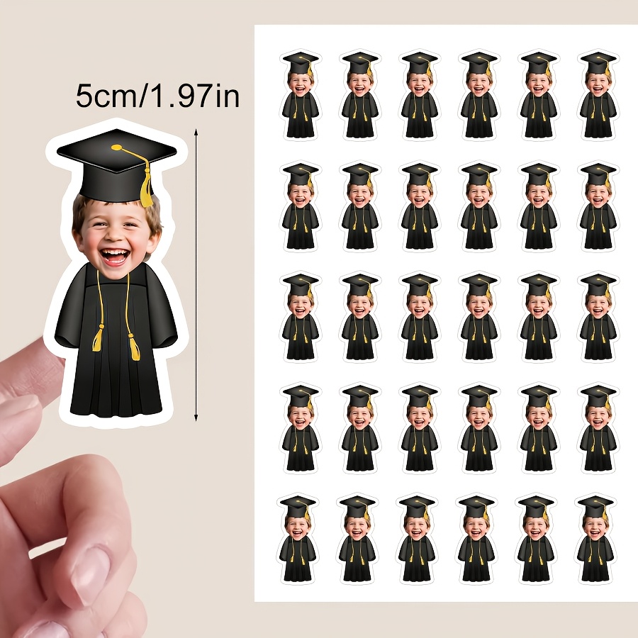 TEMU 1/30 pz Etichette adesive personalizzate divertenti, Foto personalizzate, Personalit� unica, 2026 | Decorazione per festa di laurea | Regali per