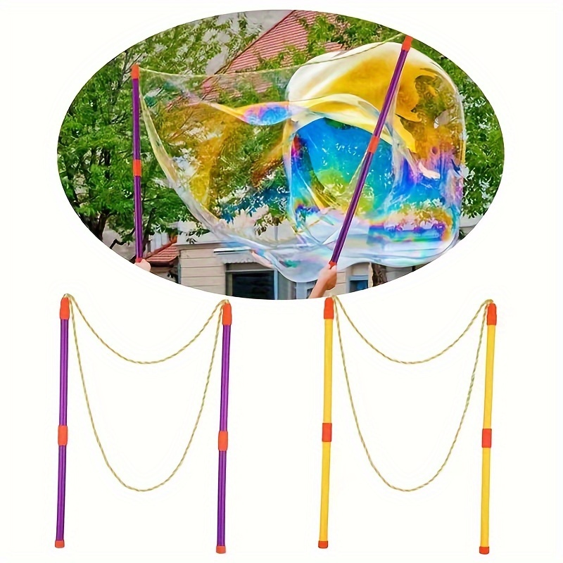 

Detachable Dual-rod Bubble Maker - Ideal For Youngsters Aged 3-6, Perfect For Summer Activities, Birthday Celebrations & Outdoor Fun - Assorted Colors