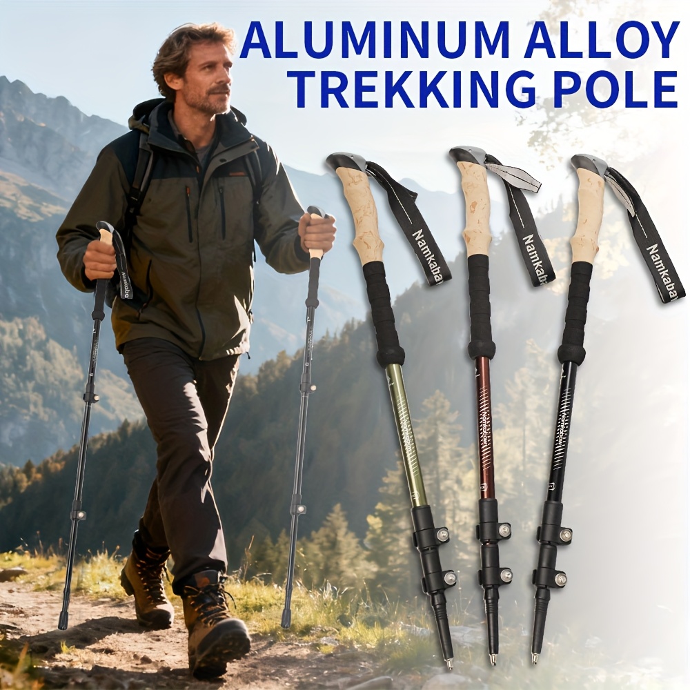 1   de trekking telescópico  , palo de senderismo de aleación de aluminio de grado aeronáutico, negro,  , verde,  ,   para esquí, montañismo,  , unisex