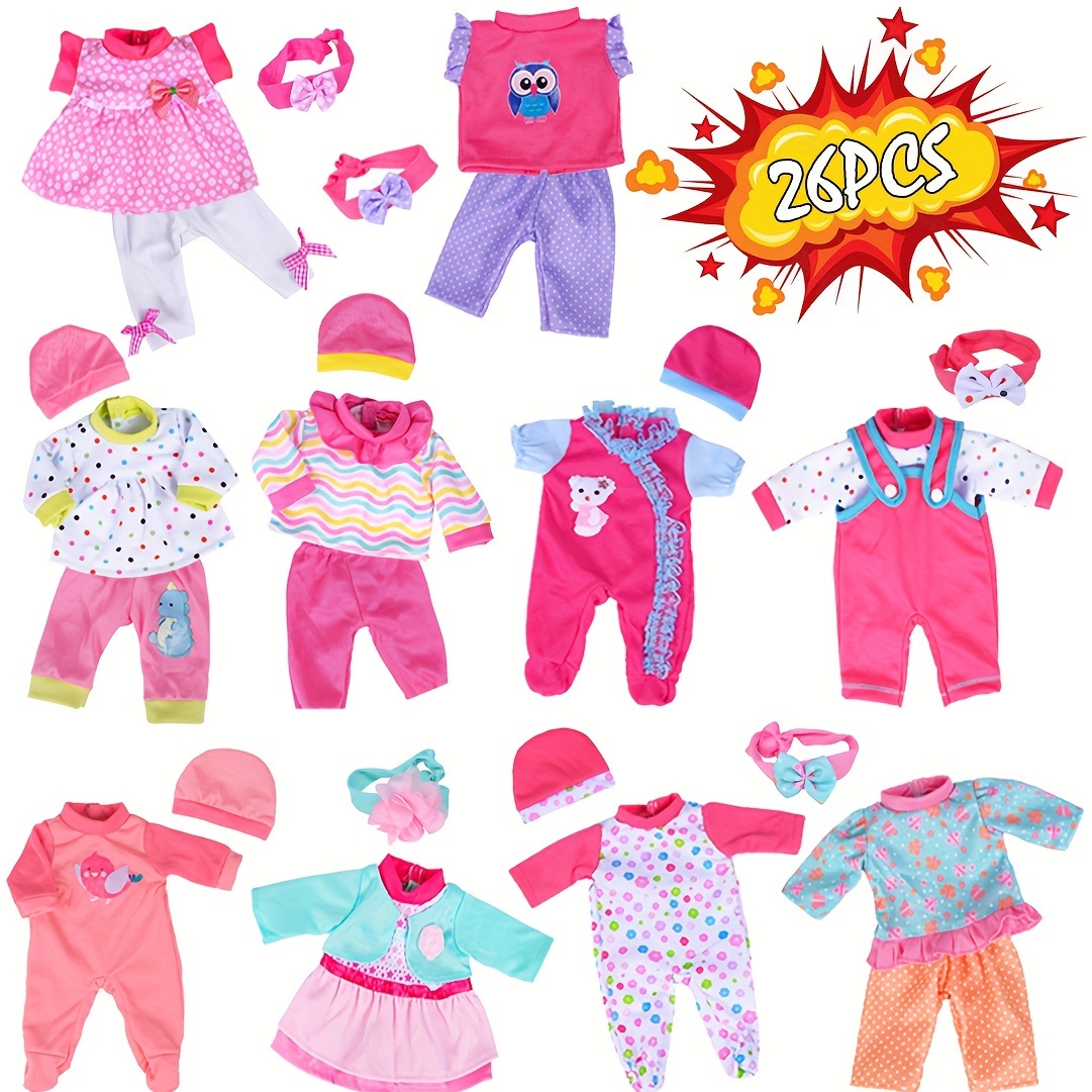 TEMU 10 Sets Of Clothes Combination, Suitable For 10-inch, 12-inch And 14-inch Dolls, Dolls Not Included