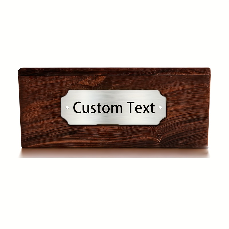 TEMU Custom Engraved Stainless Steel Personalized Name Plate - Personalized Your Text, Custom Plaque, Name Tag, Badge, Label, Sign - Laser Engraved
