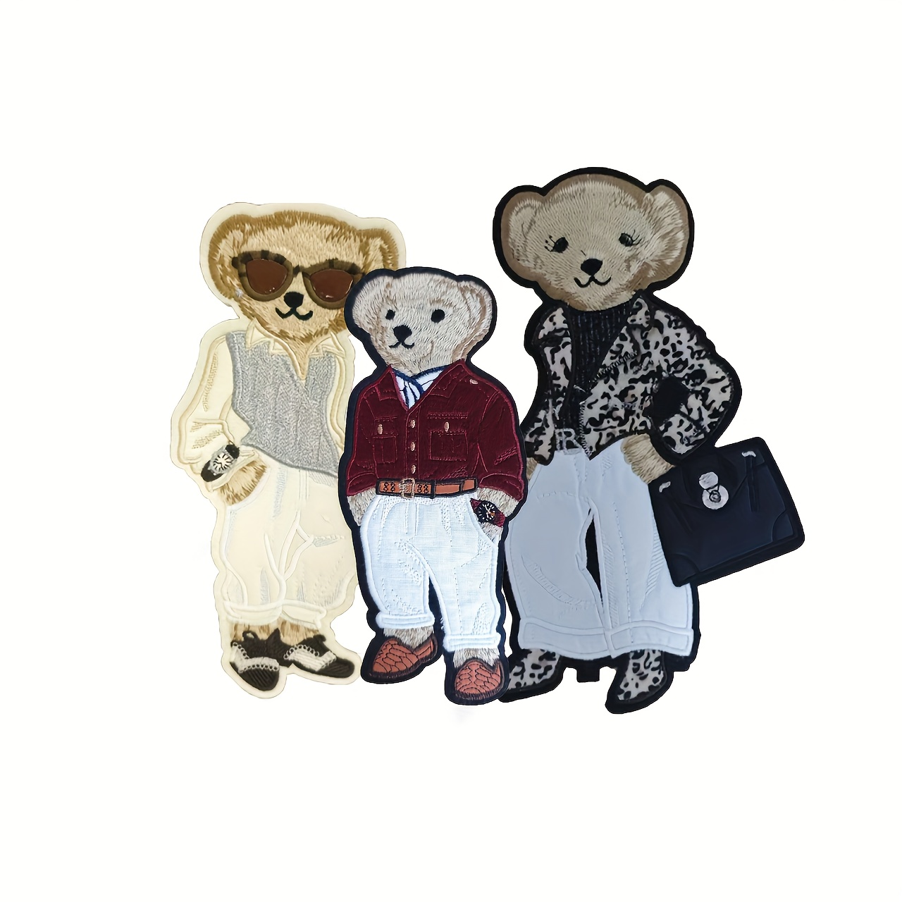 

Trendy Embroidered Bear Patches, Mixed Color, Sew-on Appliques For And Bag Decoration