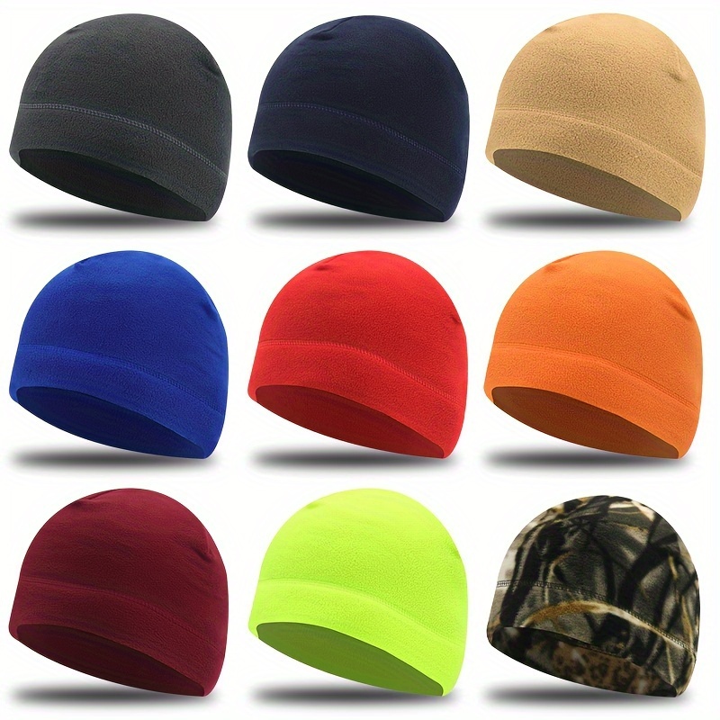 

1pc Fleece Beanie - & Warm For Hiking, Cycling, Skiing | Soft, Outdoor Winter Hat In Assorted Colors | Hand-washable, Polyester .0% | Ideal Cold Weather Gift, Winter Clothes