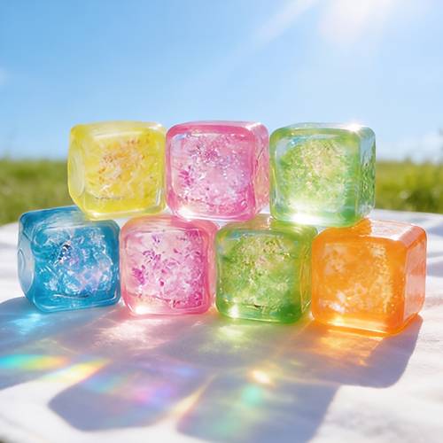 random styles of sequined cubes adult use stress relief cube slow rising sequined cube stress ball maltose stress ball sensory toy gel cube of ice easter graduation season mothers day summer party gift set