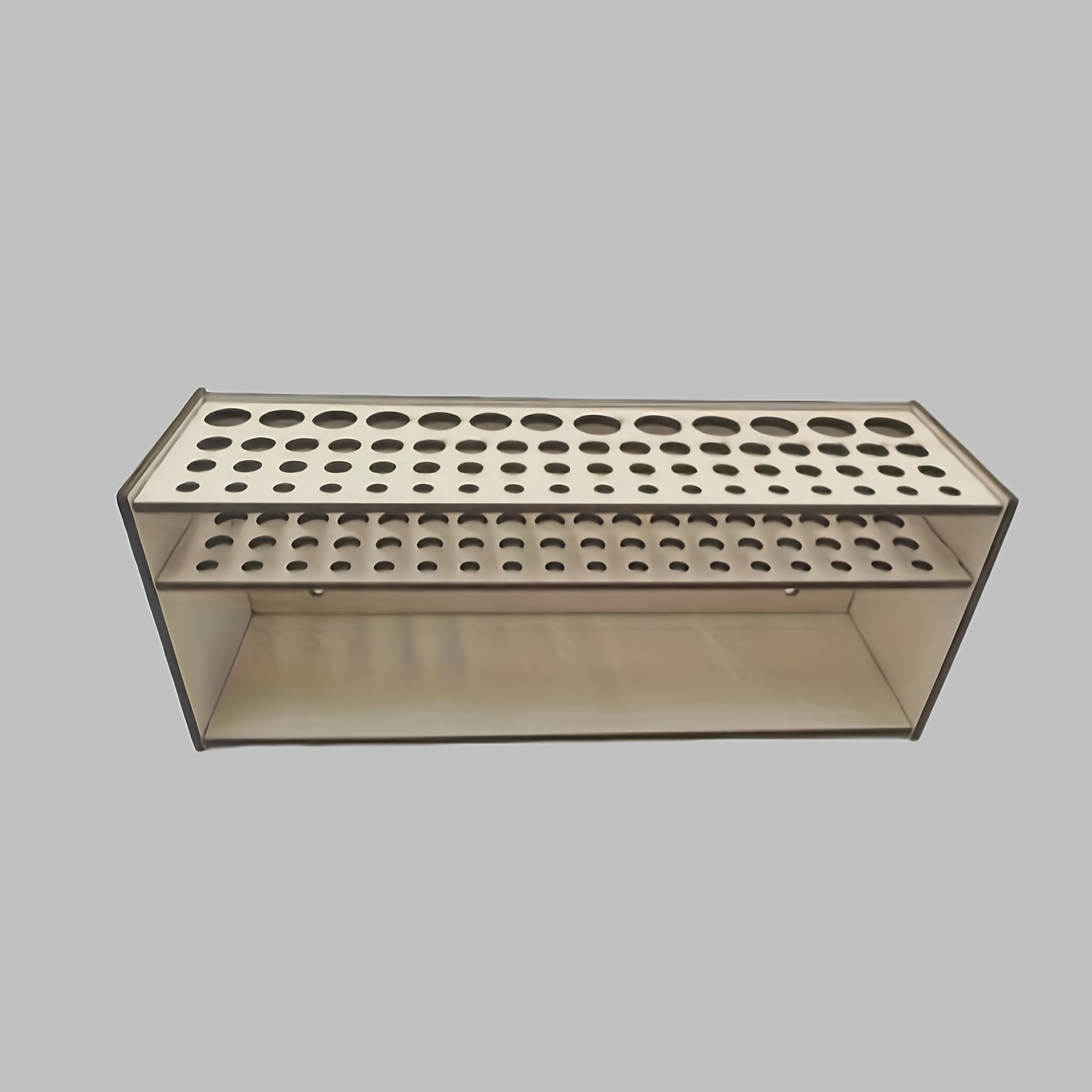 TEMU Organisateur de pinceaux en bois de qualité supérieure - Présentoir à pinceaux de 67 trous avec plateau amovible, rangement de bureau durable