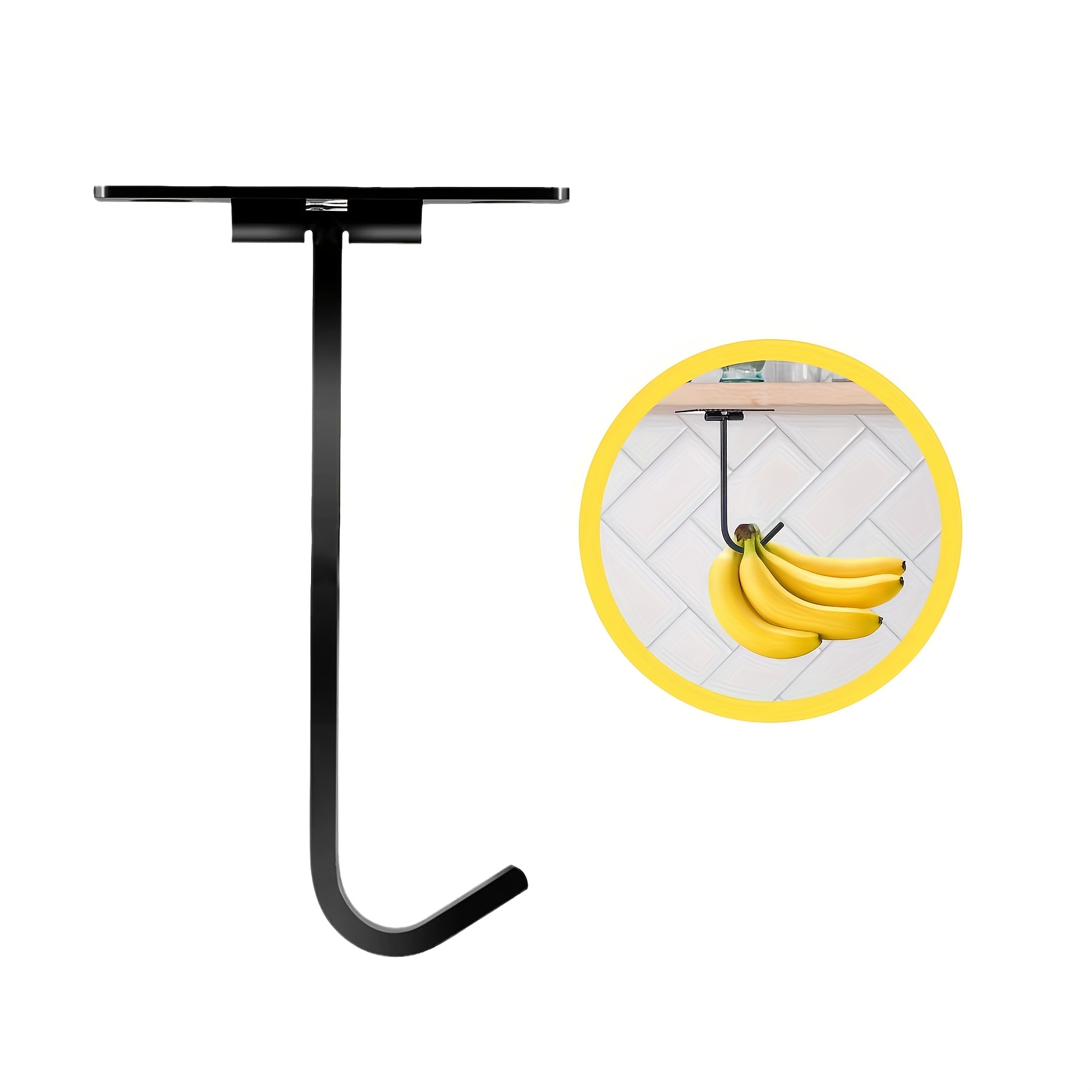 

Self-adhesive Banana Hook, Foldable Metal Banana Hook Under , Fresh, Banana Holder Suitable For Or Other Kitchen Items