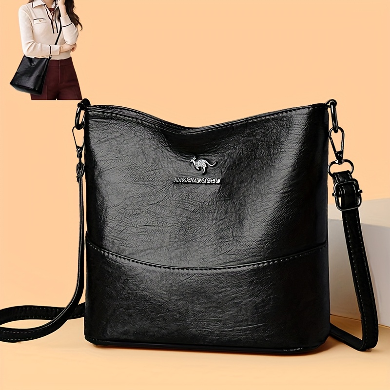 Women's Fashion Shoulder Bag, Solid Color, Adjustable Strap, Zipper Closure, Lightweight, Suitable For Occasions