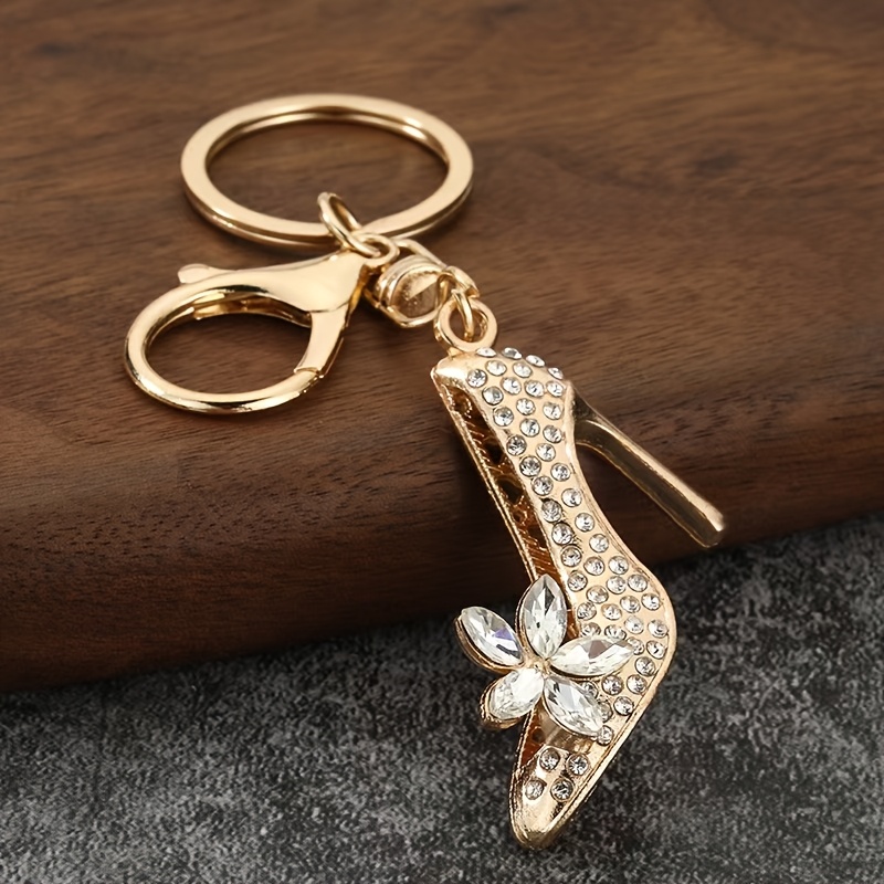 TEMU 1 llavero de zapatos de de cristal con diamantes de estilo europeo, regalo de para y novias - Ropa, bolsos, colgantes, llaveros para hombres y