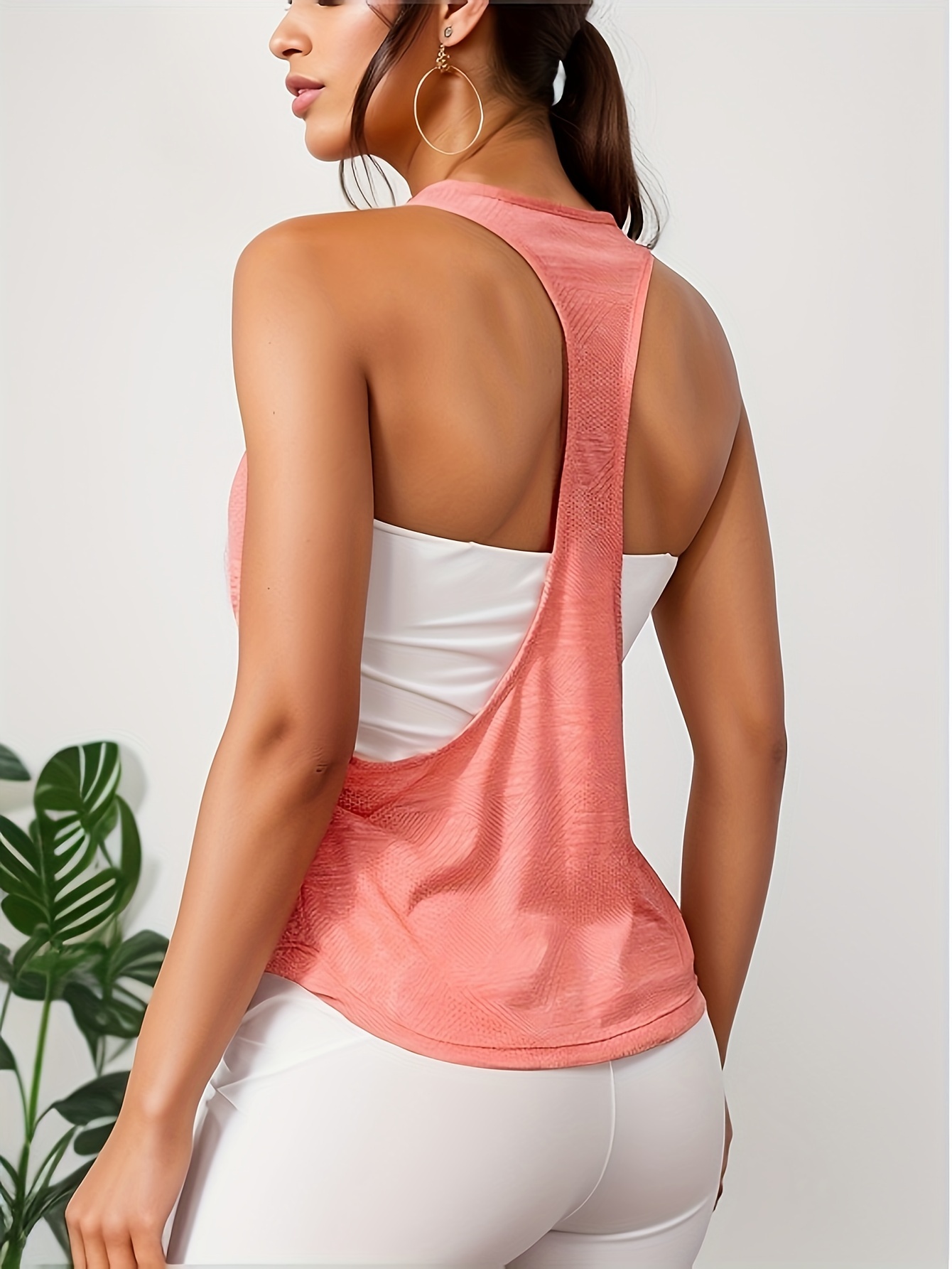 Women's Athletic Yoga Top, Racerback Workout Tank, Breathable Sports Vest  Top Fitness Apparel, Gym Wear