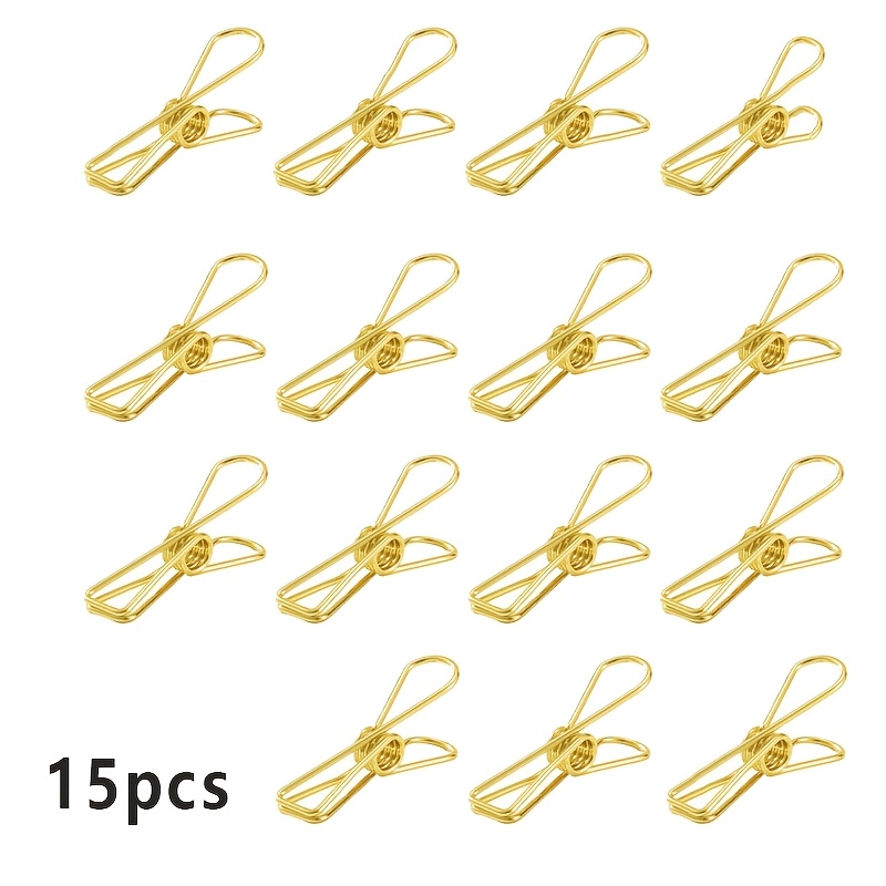 TEMU 15pcs -shaped Metal Paper Clips, Binder Clips, Very Suitable For Organizing Binders, Office Supplies, Reading Bookmarks, Etc