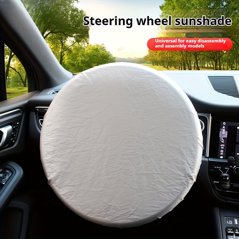 car steering wheel sunshade cover 190t polyester material sun protection and heat insulation 42 01cm fit