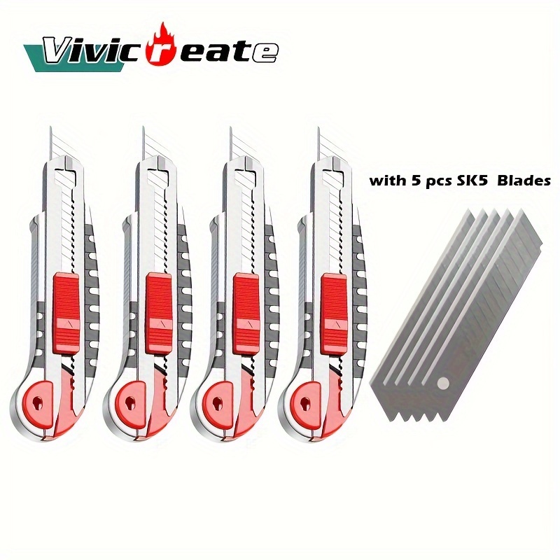 

Vivicreate 4pcs Knife, Sharp Tool Knife, Cutting, Length 6.1 , Replacement, Knife, Box Knife, Blades, Knife, Suitable For , Box, And , Cutting Knife