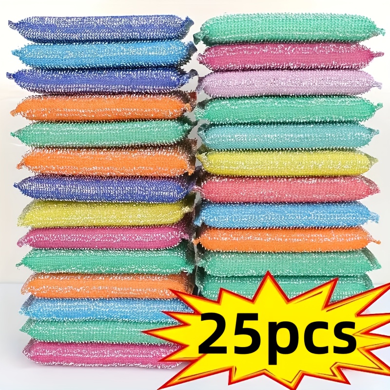 Double-sided Reusable Kitchen Sponge - 15/25 Pack, Thick And Durable, Suitable For Washing Dishes And Cleaning Appliances, Machine Washable
