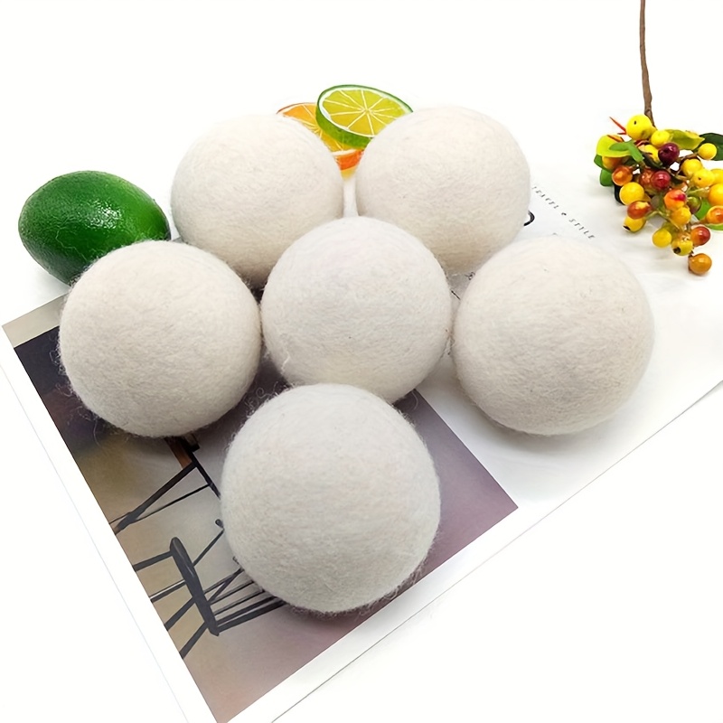 TEMU 6pcs Of 7cm Dryer Balls, High-quality Natural Drying Balls, Anti- Laundry Balls, Reusable Laundry Balls, Cleaning Supplies, Dryer Laundry Balls,
