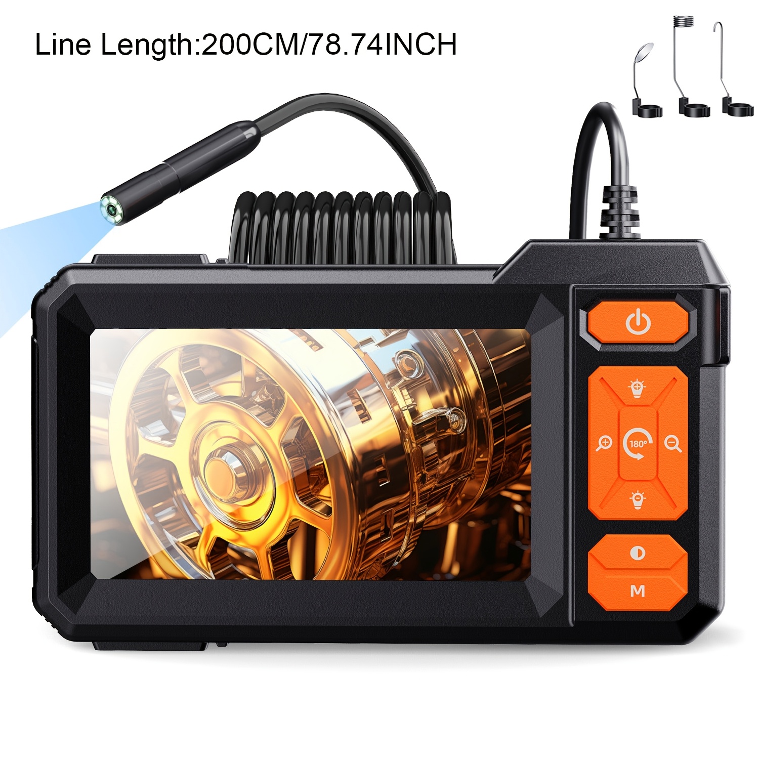 Image of Endoscope Camera 4.3" Lcd Screen Inspection With 8 Leds Light, 5mm Hd Lens, Being Enter A Smaller Space For Observation, Suitable For Home Decoration, Car Repair, Air Conditioning Inspection