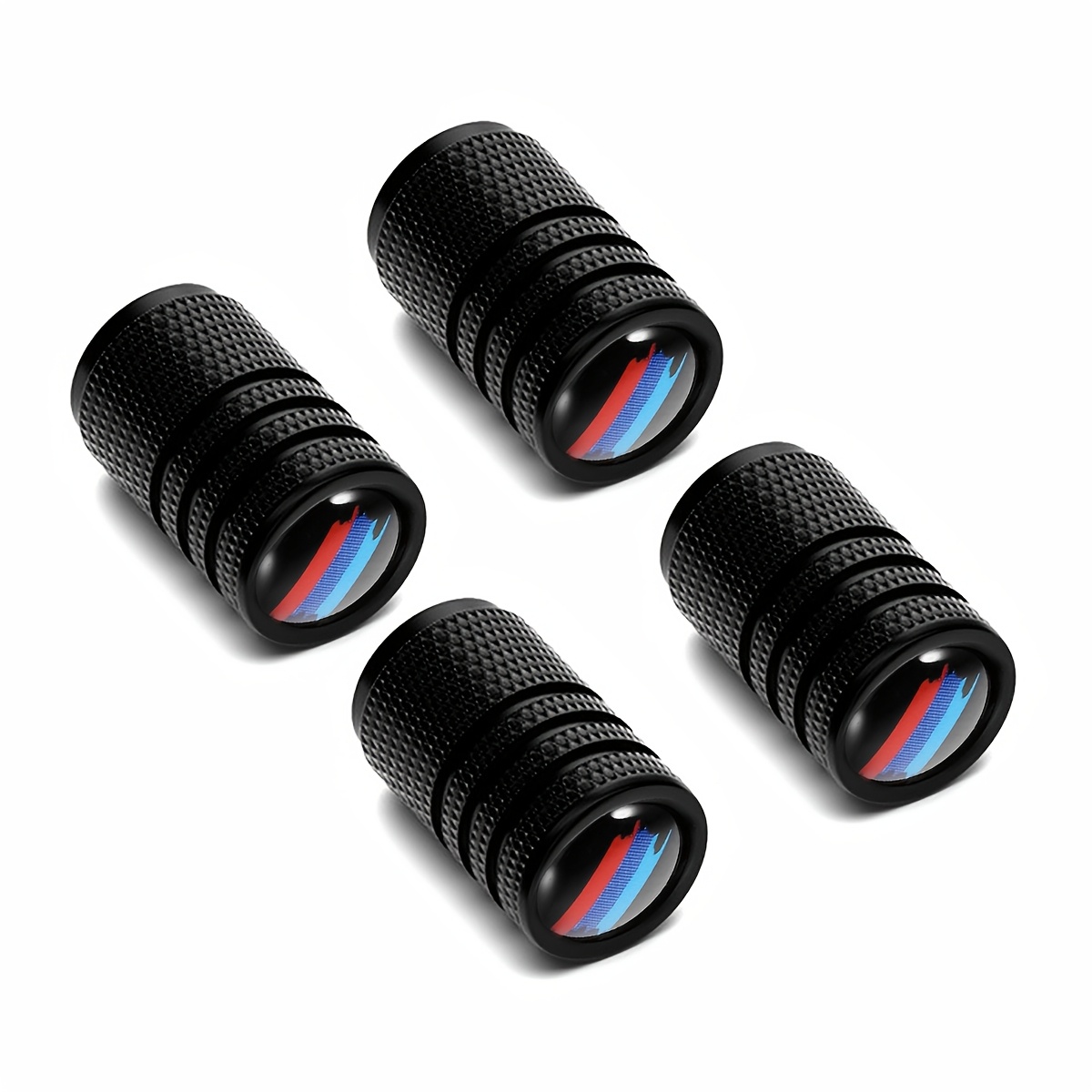 

4pcs For Bmw Aluminum Carbon Fiber Tire Valve Stem Caps, Tri-color, Compatible With 1 2 3 4 5 6 X6 X7, Anti-oxidation & Anti-rust Car Wheel Accessories