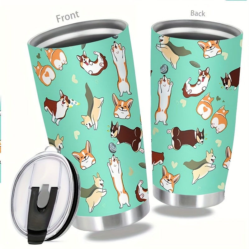 

Corgi : 20oz Stainless Steel Tumbler With Lid - Vacuum Insulated, Keeps Drinks Hot Or Cold - Perfect Gift For Dog Enthusiasts, Travel-friendly Coffee Mug