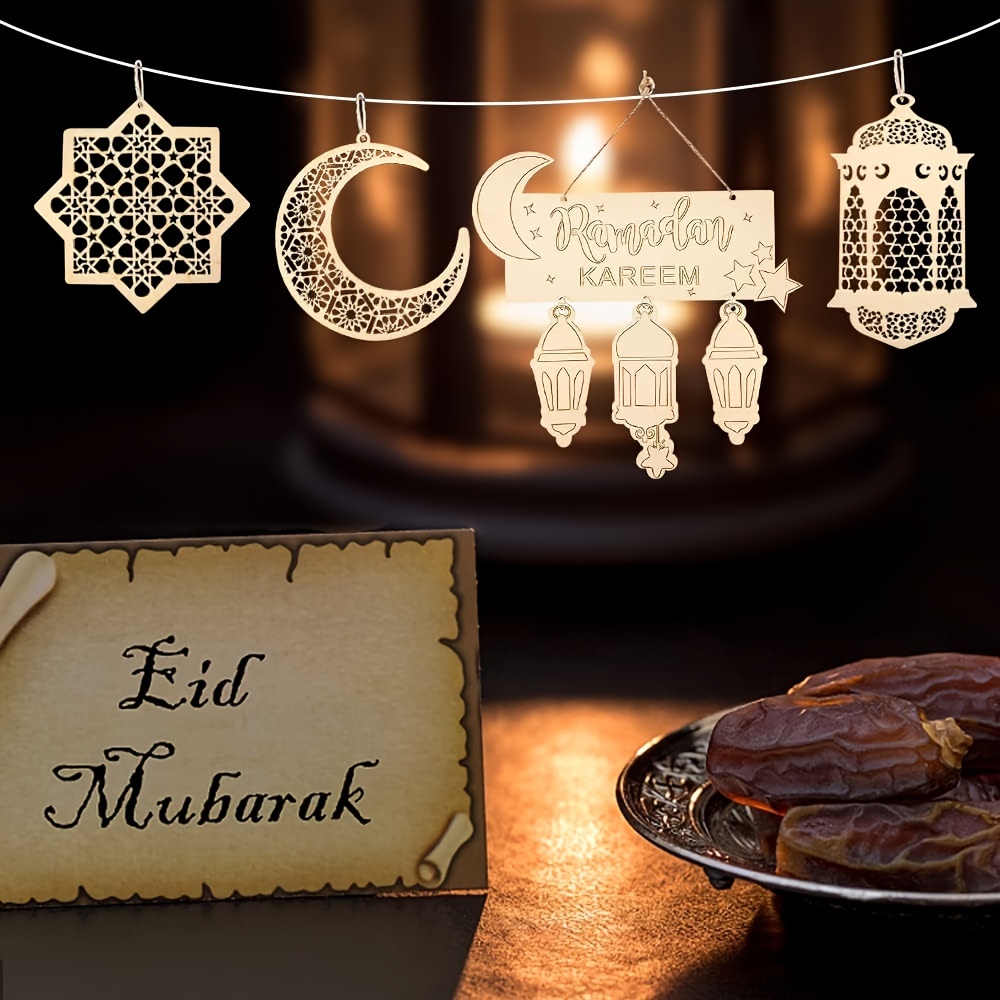 EID Mubarak Acrylic Ornament Ramadan Decoration For Home Islamic Muslim  Party Gifts Ramadan Kareem Moon Decor Eid Abaya Al Adha
