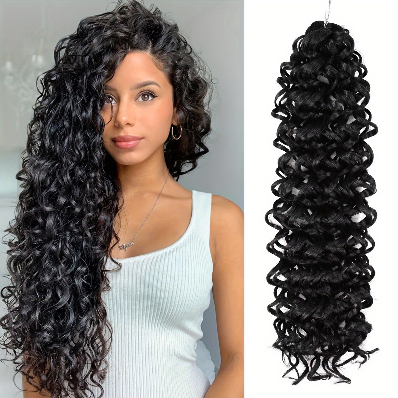 Curly Crochet Hair Extensions Women Deep Wave Braiding Hair - Temu