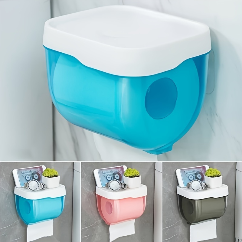 

1pc Adhesive -mounted Box Drawer, No-drill Bathroom , Plastic Dispenser For Bathroom Use, Non-electric, No Battery Required