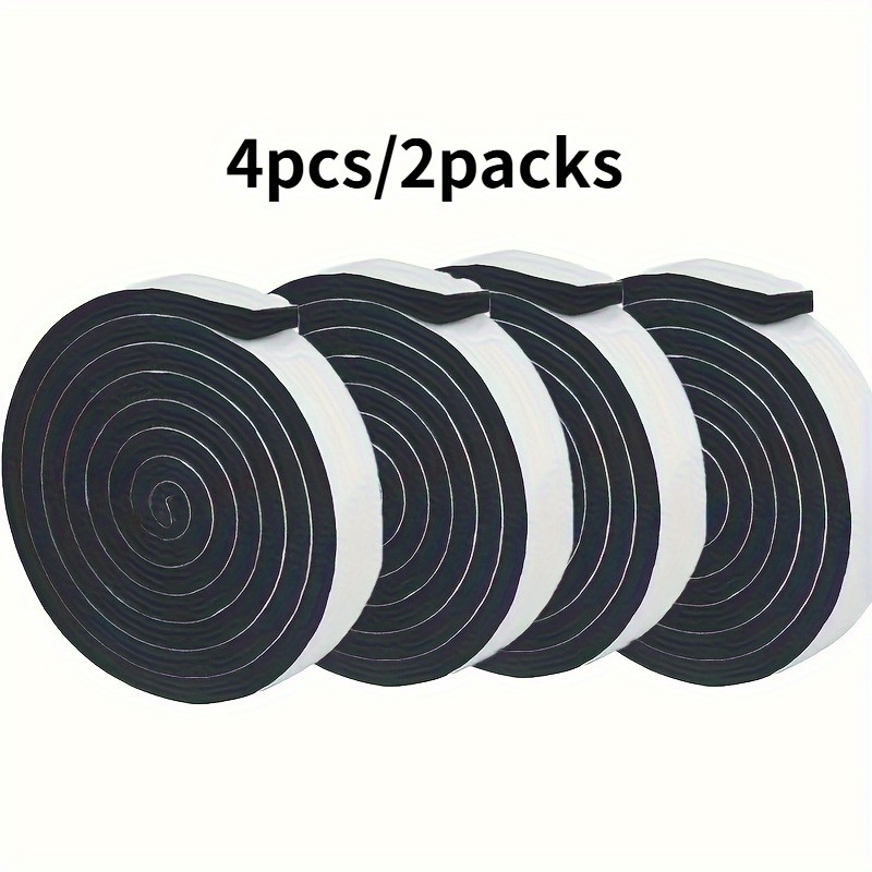 4 Rolls 4m Foam Self-adhesive Door Window Sealing Strip Wearable Sliding Dustproof Sponge Strip Soundproof Home Insulation Sealing Tapes